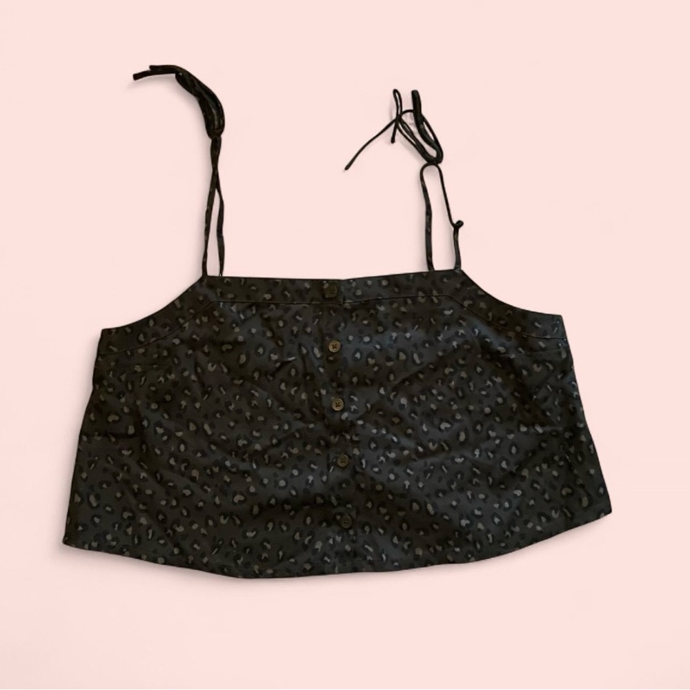 Abercrombie & Fitcg Black Leopard Print Women's Top